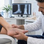 Podiatrist Inspecting Patient's Ankle