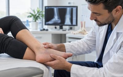 Podiatrist Inspecting Patient's Ankle