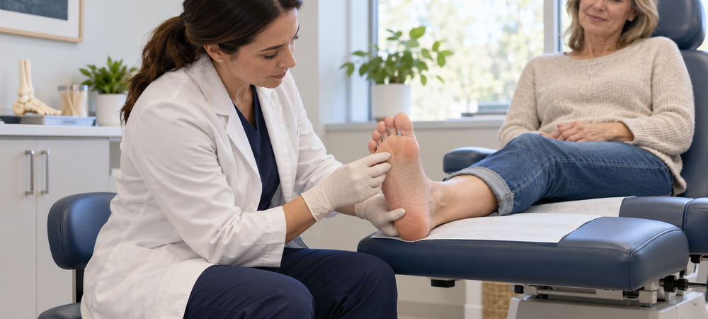 Podiatrist Checking for Warts & Calluses